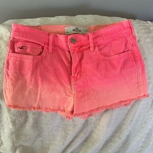 Hollister Pink Denim Cutoff Shorts Frayed Hem